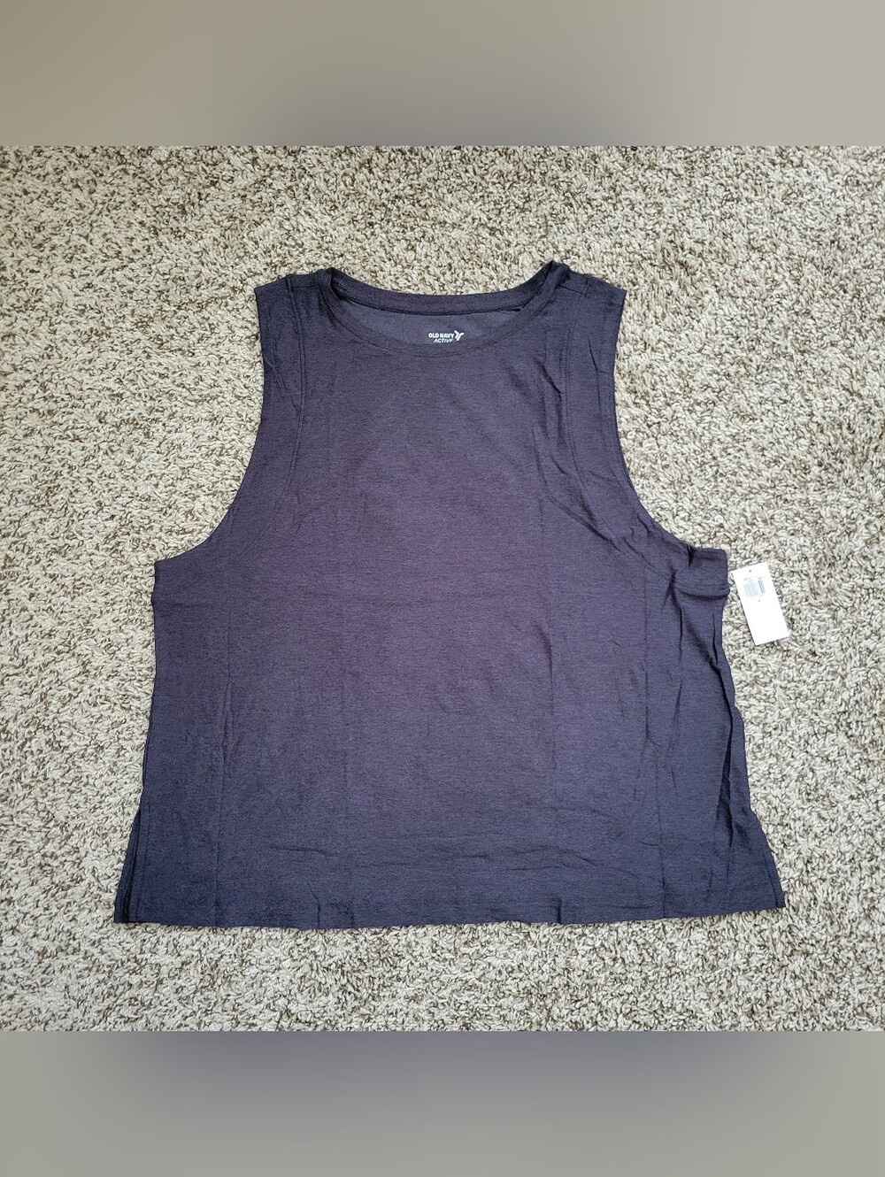 Old Navy Active Tank Top Shirt Cloudmotion Black Gray Sleeveless Crew Small NWT